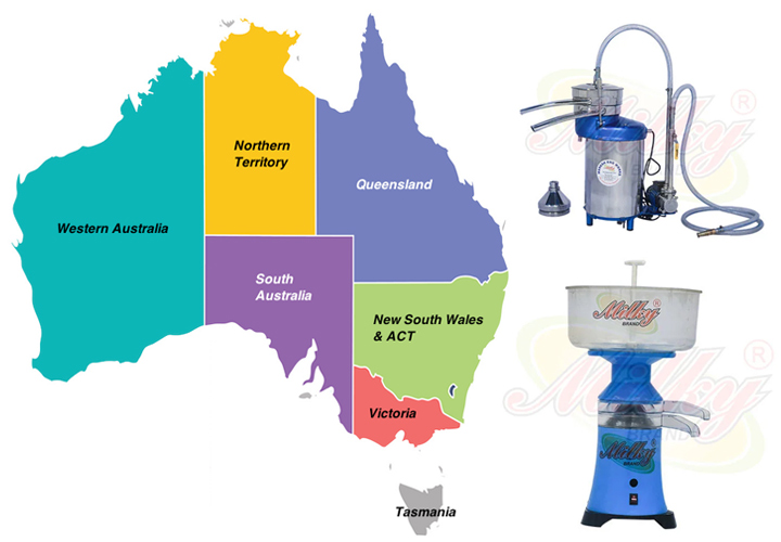 Manufacturer, supplier, exporter - Cow Milking Machine in Australia, Cream Separator